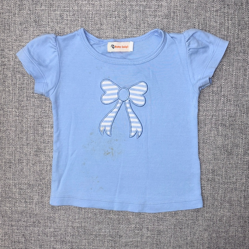 Baby Luigi 18m play condition Light Blue Girls' Bow Graphic Tee
